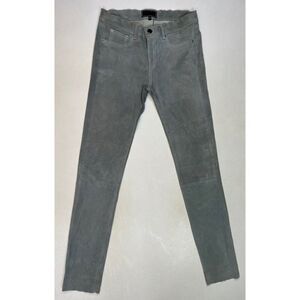 Mon And Pau Lamb Suede Leather Pants Women Small Gray